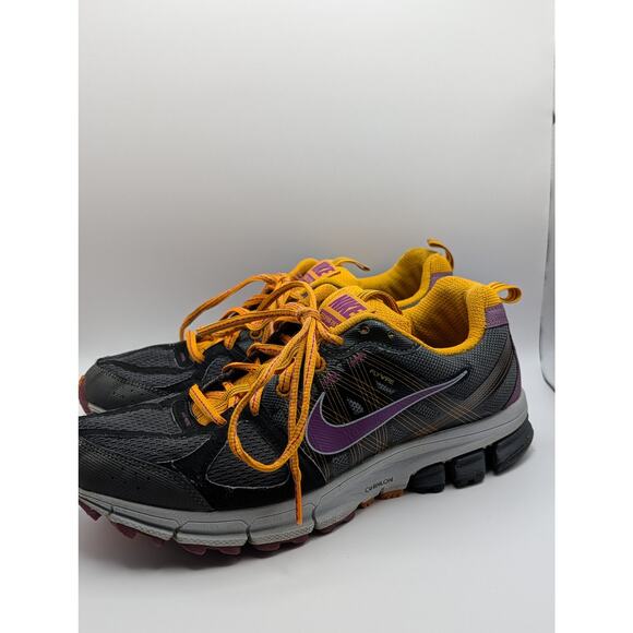 Nike Pegasus 28 Trail Women’s Black/Gold/Orange Running Sneakers - Picture 2 of 8